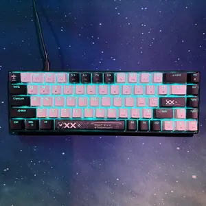 New 68-key compact wired keyboard USB plug-in power supply, including USB cable portable, gaming keyboard suitable for typists, travel perfect holiday gift