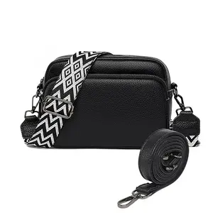 Small Compact Crossbody Bag Trendy Purse for Women with Adjustable Shoulder Strap & Back Zipper Pocket