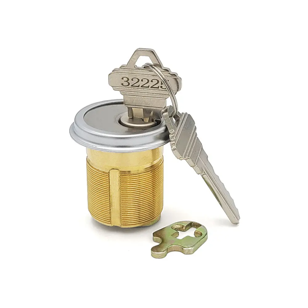 ECS HARDWARE Heavy Duty Mortise Cylinder Lock, 1-1/2" Size, 26D Keyway, Satin Chrome Finish, SC1 Compatible, Rekeyable, Easily Re-Keyed, General Purpose for Homeowners