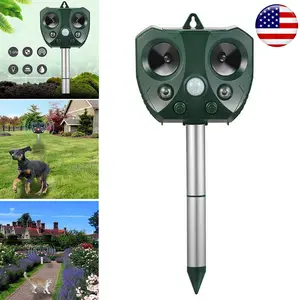 Solar Powered Pest Repeller - Waterproof Ultrasonic Repellent for Garden Yard - Eco Friendly