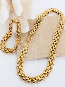 Punk Style Chain Necklace & Bracelet, Fashion Jewelry for Party, Daily Clothing Decor, Trendy All-match & Exquisite Jewelry for Birthday Gift, Trendy Jewelry Set, Fashionable Jewelry Set, Matching Jewelry Set