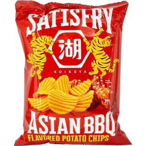 Koikeya Satisfry Potato Chips 5.9oz Value Size (Asian BBQ / Zesty Yuzu)