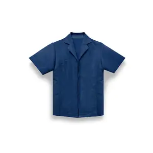 YVESLU Faux Suede Short Sleeve Overshirt, deep blue