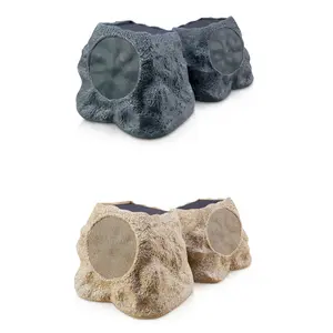 SoundPro 1-Pair Bluetooth Multi-Link Solar Rechargeable Wireless Rock Speakers