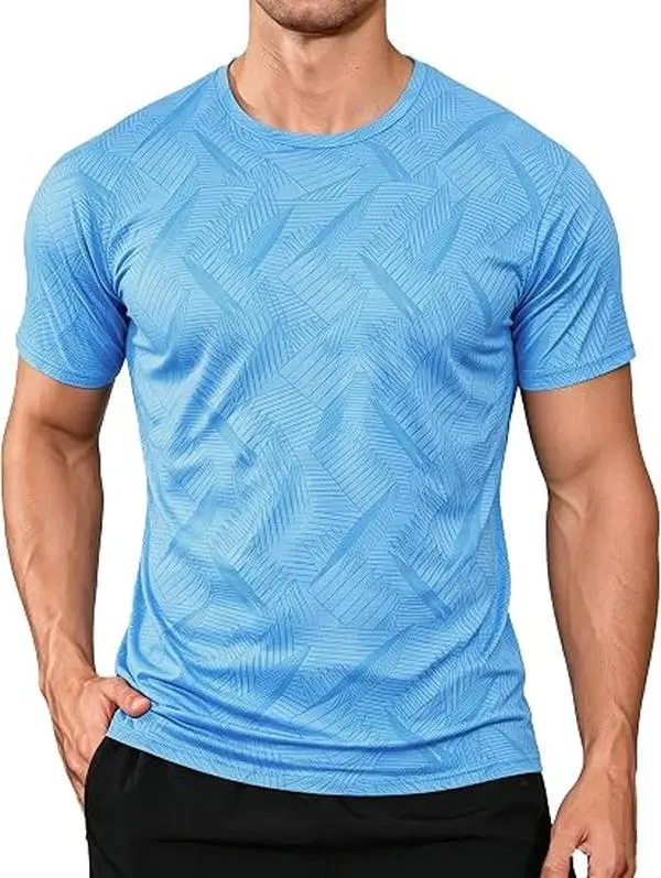 APTRO Male Sporty Chic Performance T-Shirt - Fitted Athletic Elastane Workout Gear, Breathable Quick-Dry UPF 50+ for Fitness Workouts & Hiking