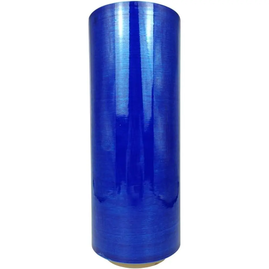 Blue Plastic Moving Wrap Roll 12”×1000ft 80 Gauge Industrial Stretch Shrink Wrap Film for Moving Shipping Storage Packing
