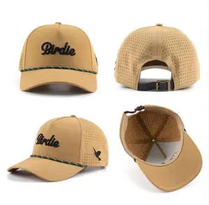Birdie Rope Golf Hat – Men’s & Women’s Performance Mesh Trucker Cap | Adjustable Leather Snapback | Tour Logo Patch Golf & Baseball Hat | Outdoor Hiking Sport Cap