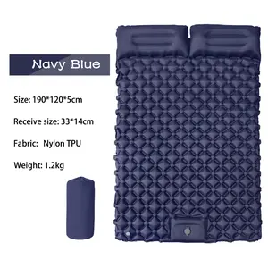 builtin  pump bed cot Seat Bed with Cushion rv bunk medium firm Sleeping Pad Ultralight Inflatable Camping Mat Navy Blue Hexagon Design Body Mapping Technology Compact Lightweight Portable Airpad Carry Bag Repair Kit hvac tech