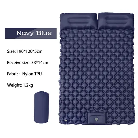Ultralight Unisex Rectangular Camping Mattress with Built-in Pump, Quick Inflation, Body Mapping Technology, Outdoor-Grade Material, Foldable Attachable Pads, Waterproof-Wear-Resistant Design, Insect-Proof Warm Camping Gear for Hiking
