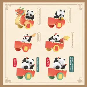 52TOYS Panda Roll Dragon Boat Racing Collectible Toy Kawaii Creative Gift Room Decor Desktop Decoration Gift for Birthday Party Action Figures