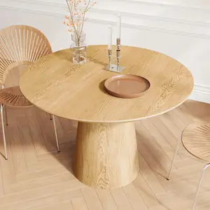 ARCH 43 inch Wooden circular dining table, modern minimalist round table, MDF colored table,