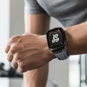 Apple Watch Ultra 3/2 Sport Band, Men's Tactical Wear-Resistant Silicone Waterproof Strap, Stainless Steel Buckle, Fits Iwatch Series 11/10/9/8/7/6/5/4 Se, Smartwatch Strap, Smart Watch Accessories, Wearable, Smart Watch Straps