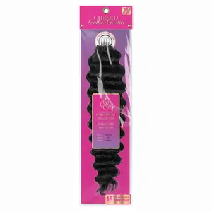 Chesed Deep Wave Crochet Hair Natural Black Hand Made Feather Human Hair Extension