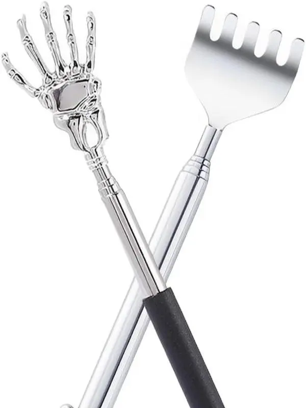 Telescopic Back scratcher，2Pcs Different Design Back Scratcher for Men Women-Festival Birthday Christmas Gifts Extendable Back Scratcher