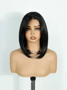 Women's Gradient Color Synthetic Fiber Wig, Anti-Slip Silicone Lace Front, Pre-Plucked Hairline, No Glue Needed, Fashionable Daily Wear, Beginner Friendly Wigs