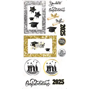 GRADUATION FRAMES 2025 Gold & Silver Glitter Yard Card