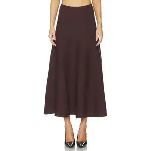 Line & Dot Kingston Knit Sweater Skirt in Brown