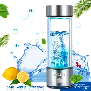 MSWJO Hydrogen Water Bottle and Cup Set 2025 Upgrade Hydrogen Water Bottle 420ml SPE PEM Technology Portable Ionizer for Office Travel Fitness Health-Enhancing Hydrogen-Rich Alkaline Water USB Charging Tumbler Mug