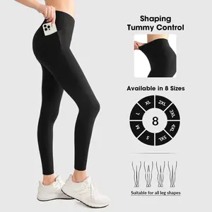 Yvette UltraSculpt High Waisted Tummy Control Pocket Shaping Training Leggings E110687A08AS All Seasons 4-Way Stretch