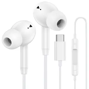 USB C Wired Earbuds Ear Buds for iPhone 17 16 Pro Max 16e 16 Plus 16Pro 15 Pro Max 15 Plus 15Pro 15 USBC in-Ear Headphones Wired Type C iPhone 16 Earbud Earphones Headsets with Microphone for Samsung