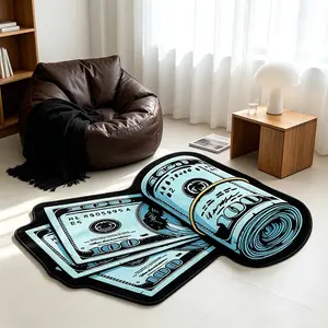 Funny Shape Carpet, Blue Dollar Bill Rug, American Hip Hop Style Home Decor, Soft Comfortable Bedroom Bedside Mat, Living Room Rug, Birthday Gift, Home Decorative Rugs, Indoor Rug
