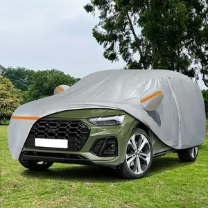 Waterproof Full Car Cover (Gray) – UV/Snow/Dust Proof with Zipper, Universal for Sedan & SUV