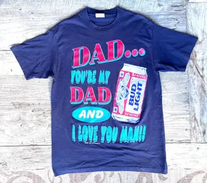 Bud Light 1995 Dad, I Love You Man vintage t-shirt - blue size LX-large