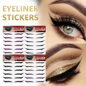 Twelve Pairs of Eyeliner Stickers Self-Adhesive Eye Shadow Double Eyelid Stickers Stage Makeup Party Eyeliner Stickers Party Gathering Applicable Female Gifts