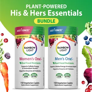 His & Hers Essentials Bundle - Rainbow Light Women’s Multivitamin & Rainbow Light Men’s Multivitamin - Plant Powered - Superfood & Botanical Blend - 2 Bottles His & Hers Essentials Bundle - Rainbow Light Women’s Multivitamin & Rainbow Light Men’s Multivitamin - Plant Powered - Superfood & Botanical Blend - 2 Bottles