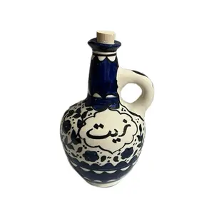 Ceramic Olive Oil Bottle 7 x 5 Dispenser with Handle for Kitchen Use Modern Container Utensils Aesthetic Vibrant Design for Home Cooking - Kitchenware - Colorful