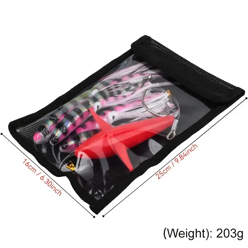 [Deep-Sea Fishing Lures] Large Squid Lures - Trolling Bait for Big Game Deep-Sea Fishing - Including a Net Bag