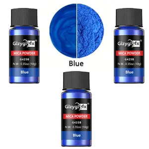 Blue Mica Powder 3Pcs/Set, Shimmer Glitter Epoxy Resin Pigment, Multipurpose Art Color Dye for Jewelry Making, DIY Crafts, Slime, Silicone Molds, Nail Art, Candle & Soap Making, Fluid Painting, Resin Art, Painting Pigments, Craft Additives & Creative Art