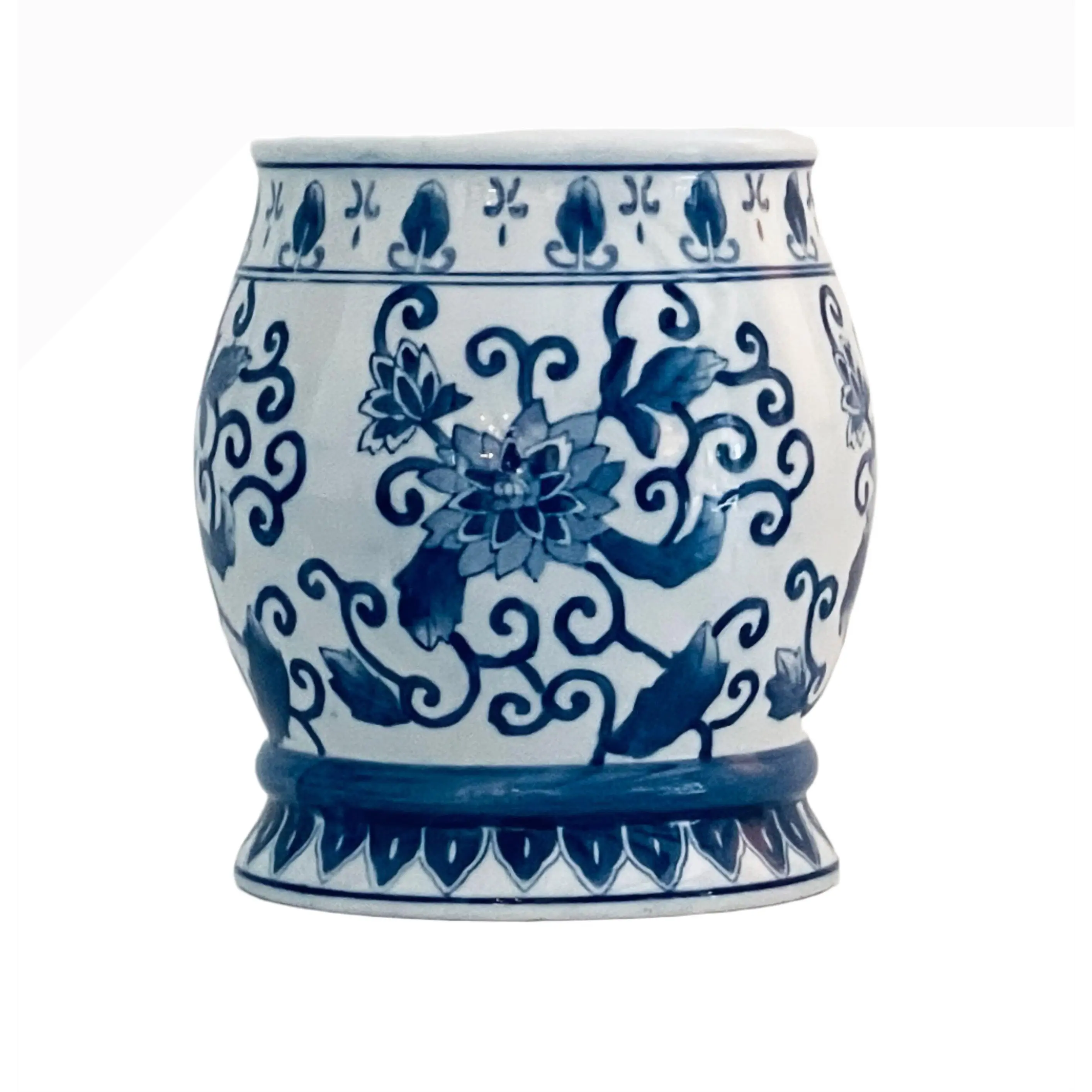 Chinoiserie Porcelain Planter 11” Tall