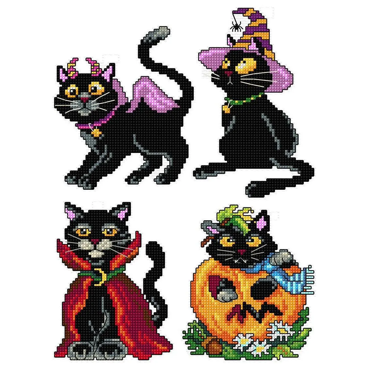 Halloween Cats 146CS Counted Cross-Stitch Kit