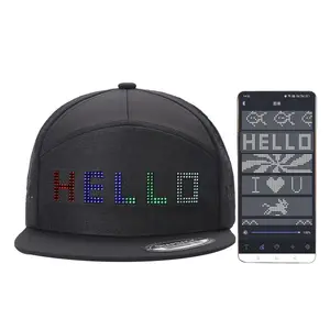 LED Display Trucker Hat -App-Controlled CustomizableLight-Up Cap with Adjustable Fit Breathable Mesh TrendyCool for Parties Events Bluetooth-Enabled for Pattern TextChanges One Size Fits Most