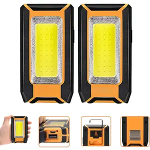 2pack LED Rechargeable  Work Light 40W 1500Lumens, Hanging Hook 3 Lighting Modes, Job Site Lighting for  Repairing, Camping, Working, and Hurricane