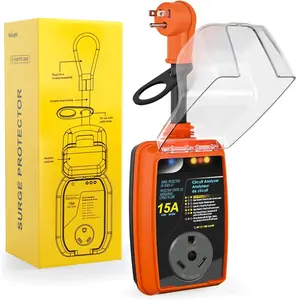 Nilight 15 to 30 Amp RV Surge Protector Power Adapter 2100 Joules Voltage Monitor 5-15P to TT-30R Converter 125V/1875W Waterproof Circuit Analyzer with Extension Cord for Camper Travel Trailer