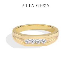 ATTAGEMS Simple Design 2.3mm Round Cut Lab-Created Moissanite Ring For Women Unisex S925 Sterling Silver Ring Elegant Jewelry Daily Wear R426