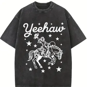 Yeehaw Cowgirl Rodeo Vintage T-Shirt, Western Horse Rider Retro Graphic Tee, Country Cowboy Shirt, Y2k Southern Style Unisex Gift Top