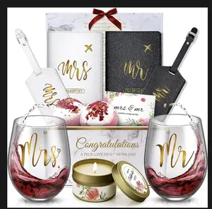 Wedding Gifts Engagement Gifts for Couples Valentines Day Gifts for Her Him Gifts for Bride and Groom Newlywed Mr and Mrs Gifts Bride To Be Gifts Honeymoon Essentials,Anniversary,Just Married,Travel Box Boyfriend Girlfriend Lavender Set