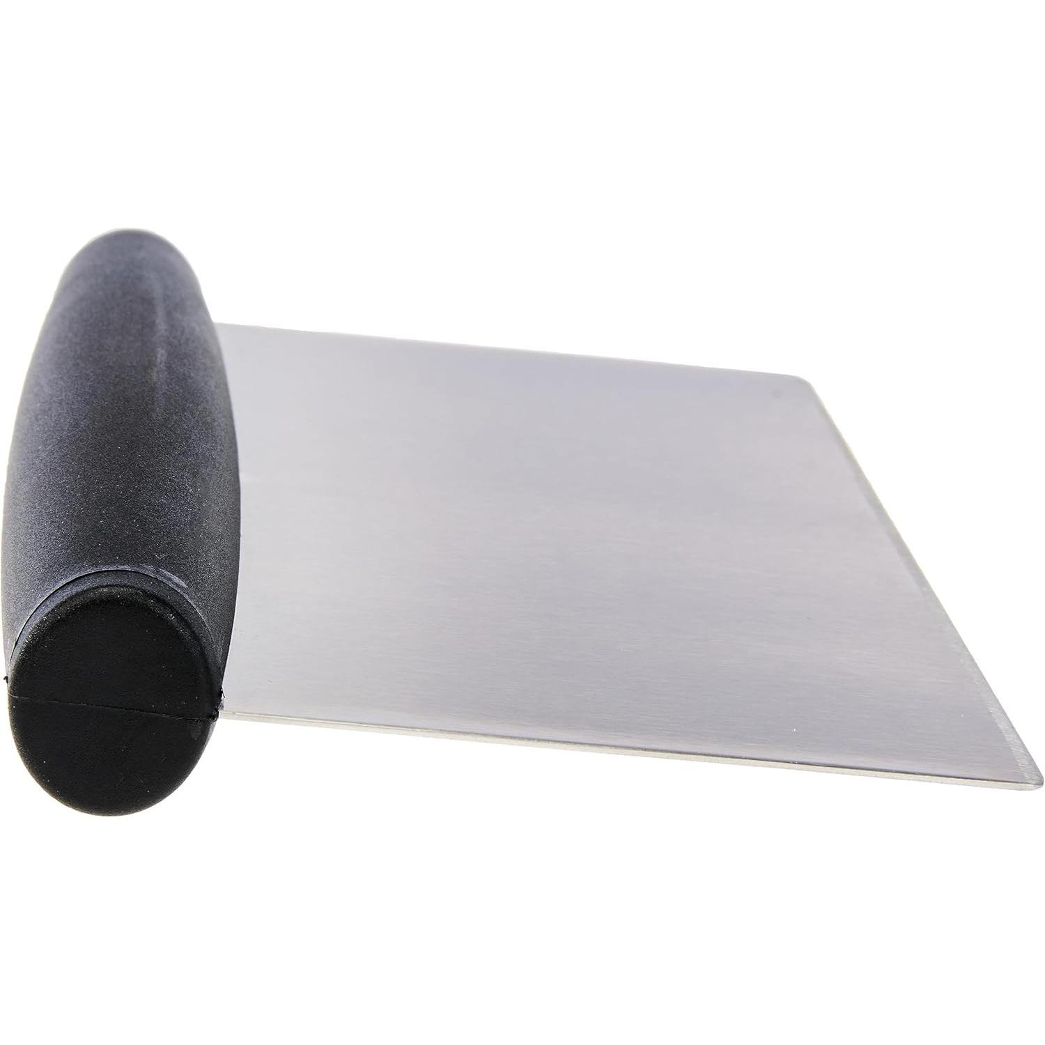 Multi-Purpose Bench Scraper – Stainless Steel Dough Cutter with Measurement Marks, Non-Slip Grip, Dishwasher Safe Baking Tool (6 Inch)