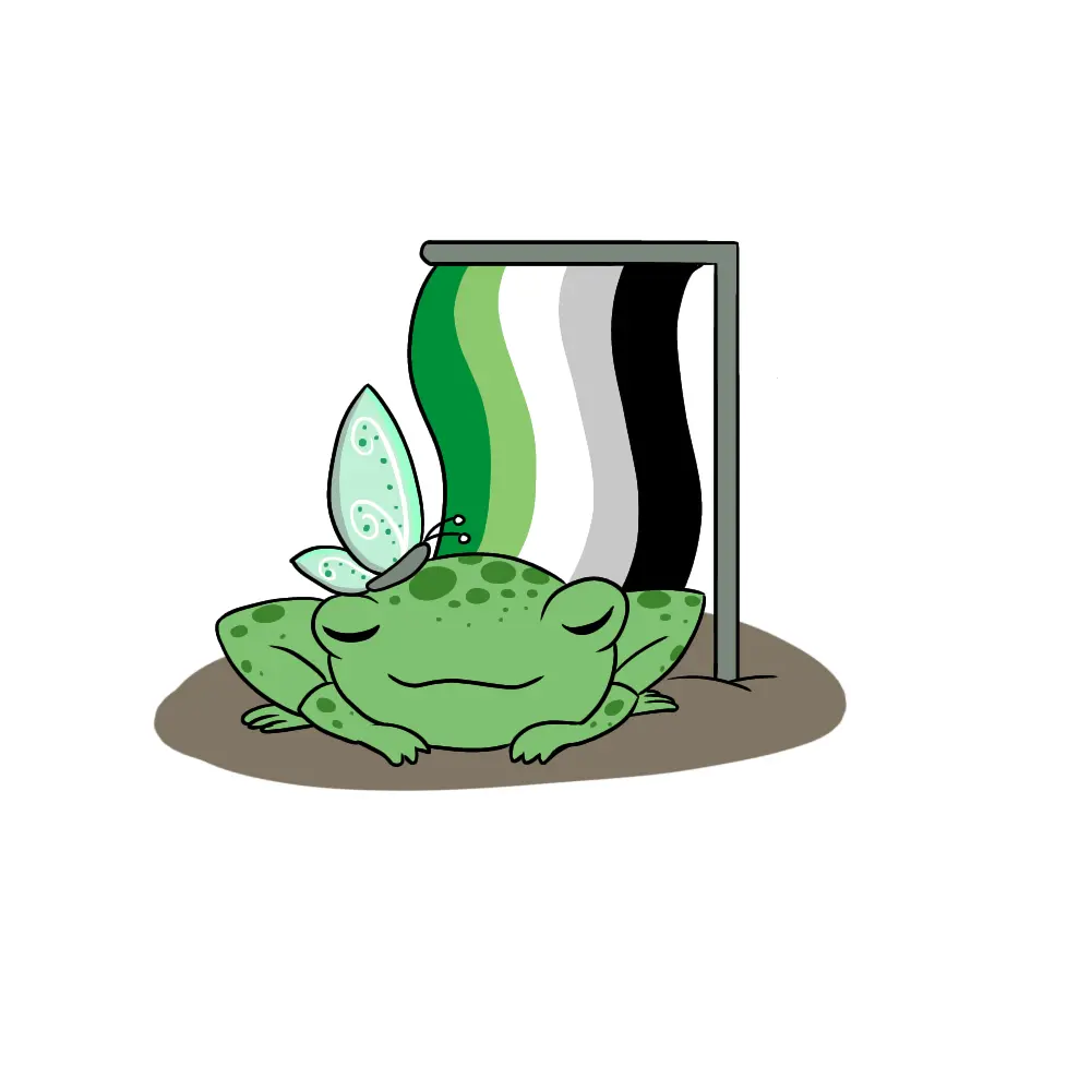 Aromantic Pride Frog Sticker
