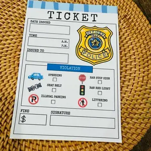Pretend Play Kids Notepad - Pretend police ticket