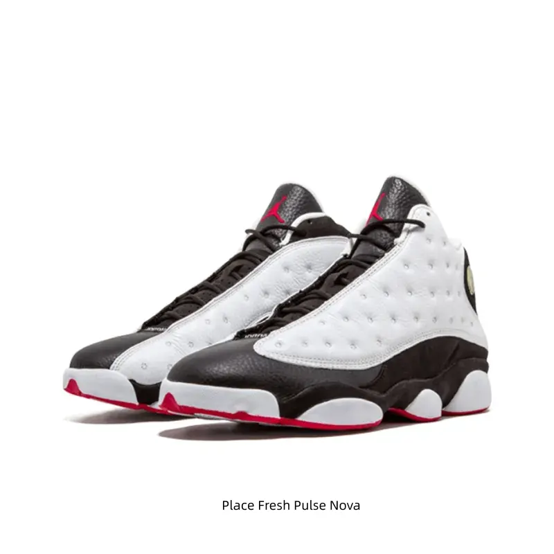 Men Retro Street Basketball Sneakers White Black Red Full Grain Leather Mid Height Daily Statement Kicks