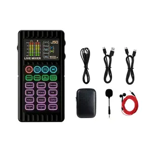 [MYDASH] Wired Handheld Live Sound Card Set, Portable Audio Interface with Microphones for Streaming, Karaoke, Prank #summervibes