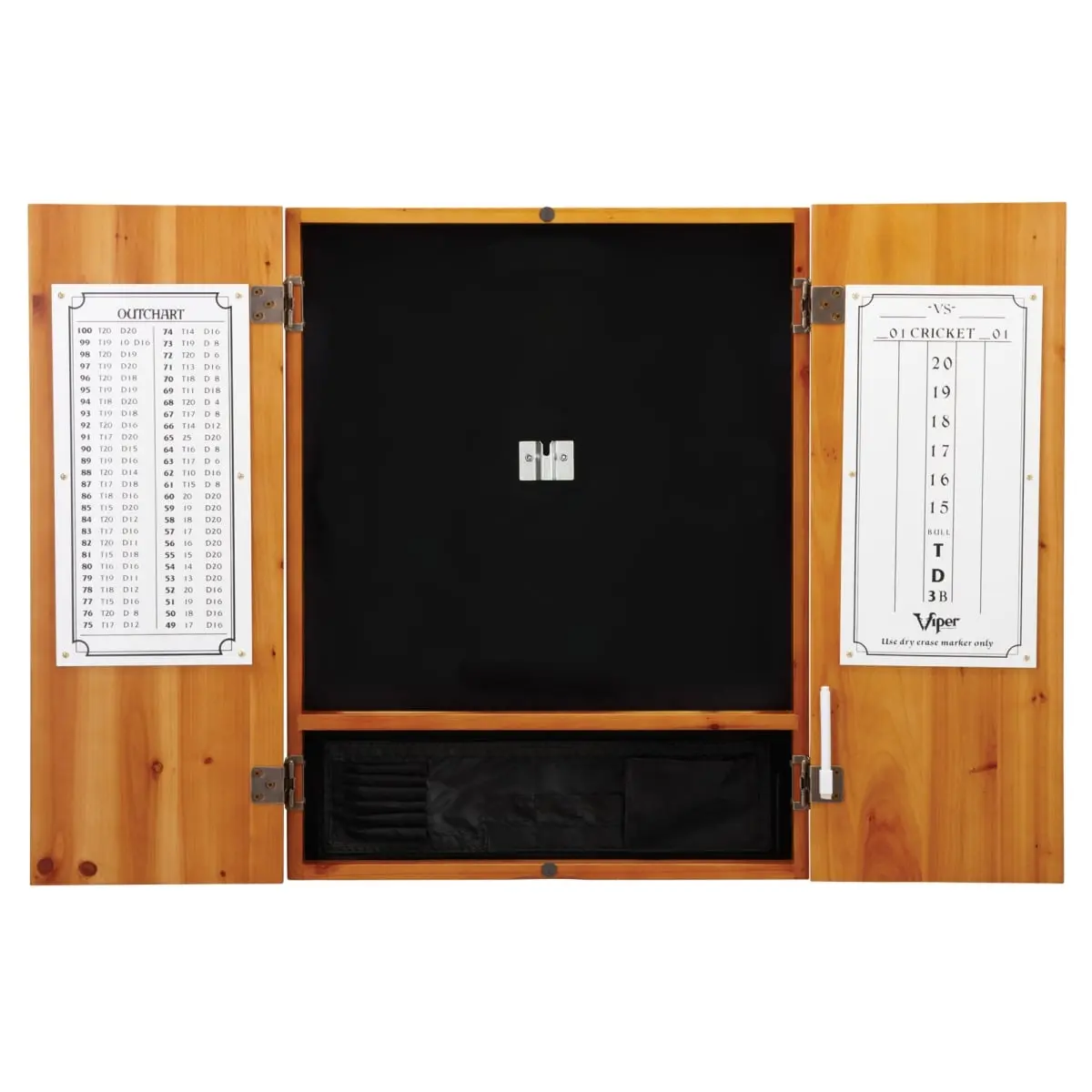 Viper Metropolitan Sport Dartboard and Oak Finish Cabinet Bundle with Regulation Size Self-Healing Bristle Board & Dry Erase Scoreboards, Darts Gear, Wood, Razorback, Fiber, Tournament, Brass, Adults, Compressed Fiber, 17.75" Diameter, Accurate Throws, Un