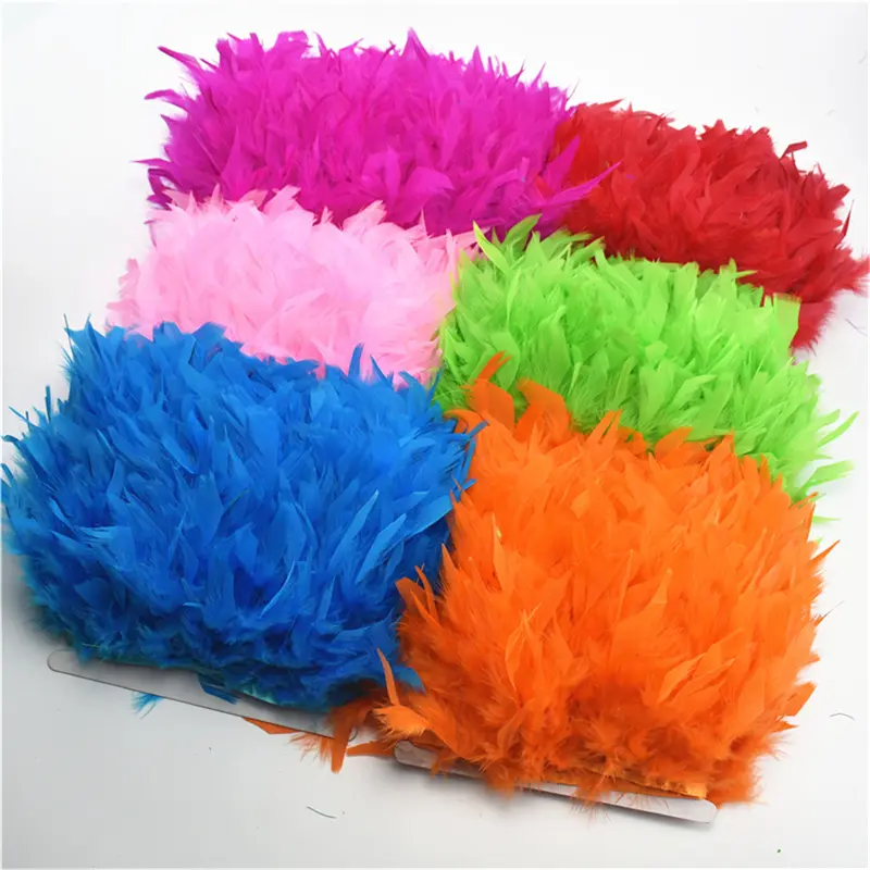 2yard Long Chicken Rooster Tail Feather Strips - Real White Feathers for DIY Stage Costume Skirts, Performance Accessories, and Party Decorations, Feather Skirt, Costume Embellishments, Natural Feather Texture