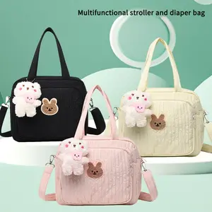 Cute Fashion Mommy Handbag, Baby Bottle Diaper Storage Bag, Crossbody Shoulder Bag, Partitioned Storage, Maternity Backpack, Multifunctional Diaper Bag, Lightweight Diaper Handbag