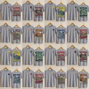 Full Team Vintage Football Sport Grey T-Shirt, Unisex Throwback Sports Shirt, Football College Mascots Tee by Monique Davila Shop
