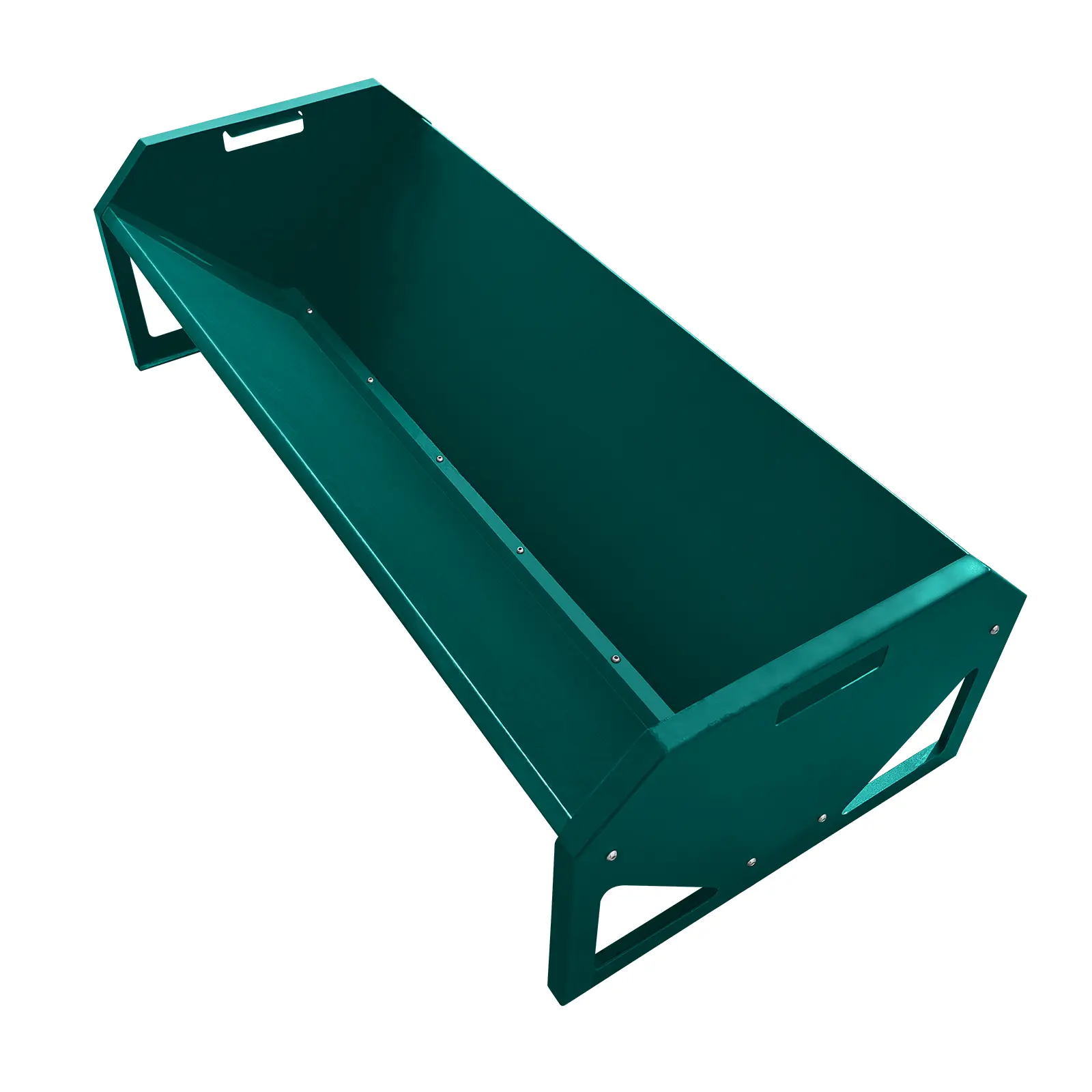 Heavy Duty 22 Gallon Steel Livestock Feeder Trough, 45" Large Metal Feed Trough for Horses Cattle Goats & Sheep, Spill-Resistant & Anti-Tip Farm Feeding Station, Rust-Proof Stable Waterer, Fits 10+ Sheep, Black/Green/Silver